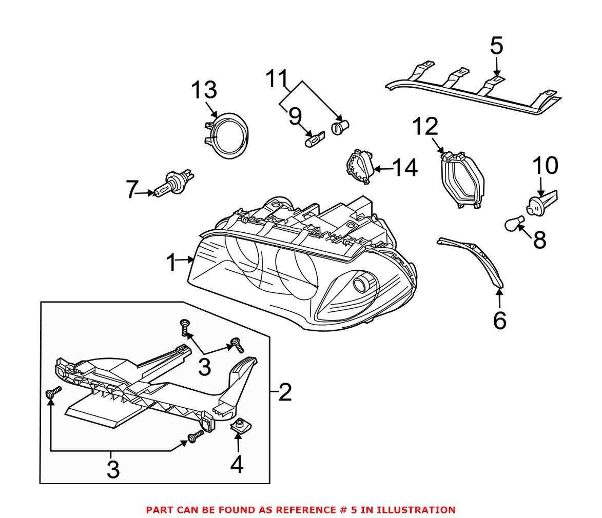 BMW Headlight Gasket - Passenger Side 63126939274